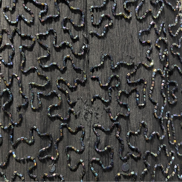 Vintage 80s-90s Andretta Donatello 100% Silk Fully Beaded Black Gown Dress Small - Picture 10 of 16